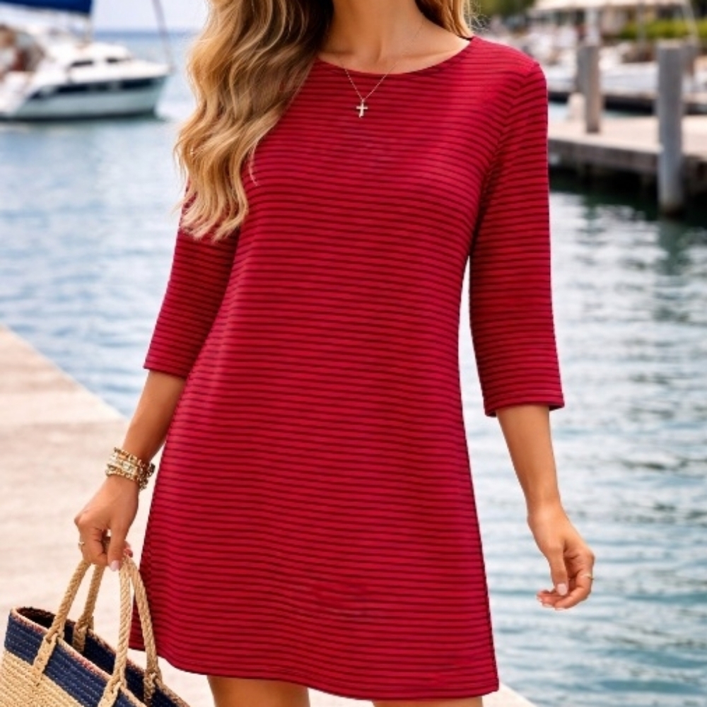 Vineyard Vines Size Medium Nautical Preppy Red Navy Stripe NEW NWT